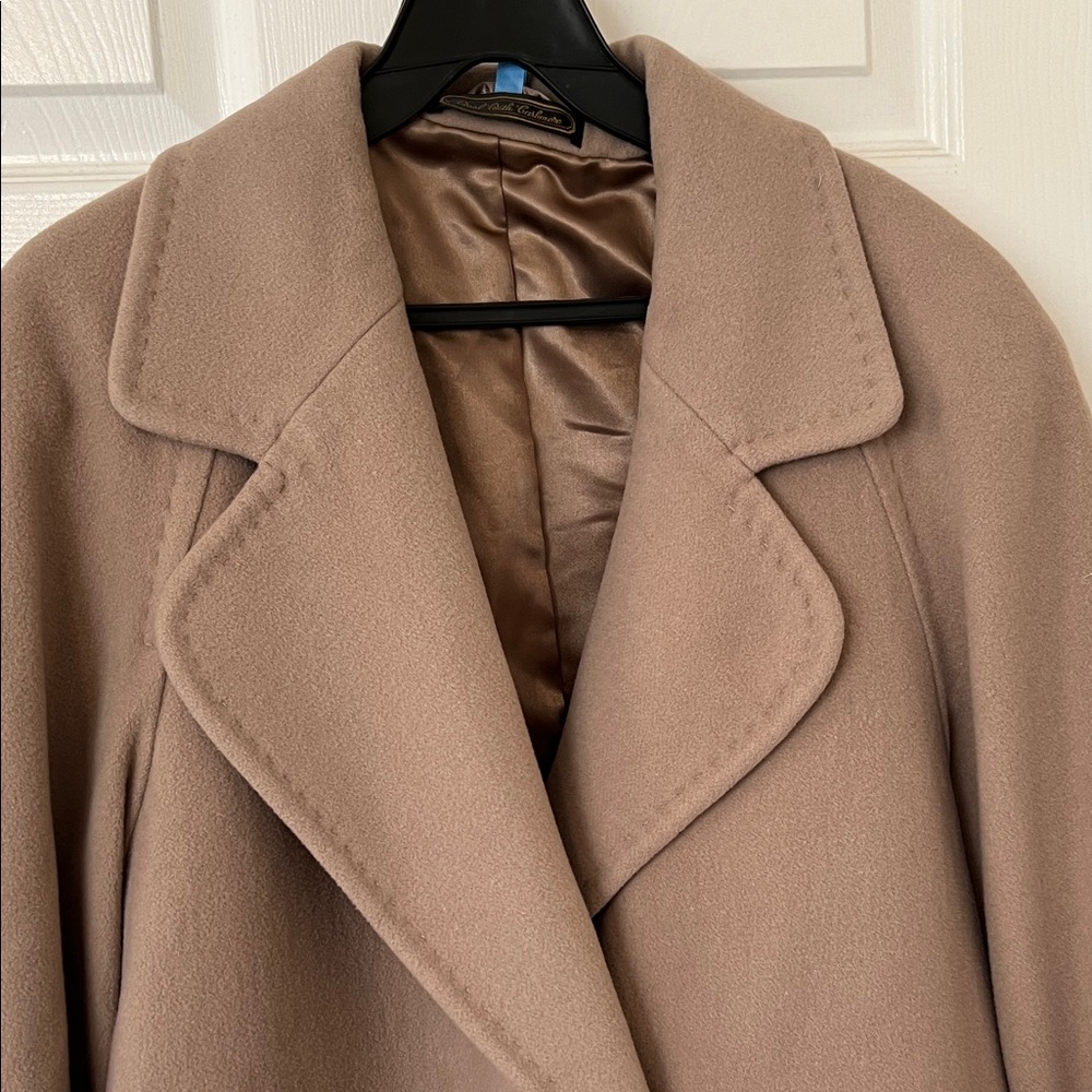 Marks & Spencer Wool and Cashmere  Tan Double-Breasted Women's Coat